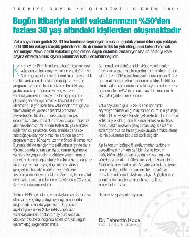 Son Dakika: Bakan Koca'dan 3. doz aşı açıklaması: 2 doz mRNA aşısı yaptıranlar için gerek yok Son Dakika: Bakan Koca'dan 3. doz aşı açıklaması: 2 doz mRNA aşısı yaptıranlar için gerek yok