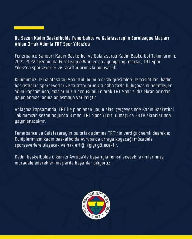 Liderler birinci adımı attı! Bu dönem Fenerbahçe ve Galatasaray'ın maçları ortak kanalda