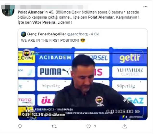 Vitor Pereira, Polat Alemdar'a benzetildi! Toplumsal medya yıkılıyor