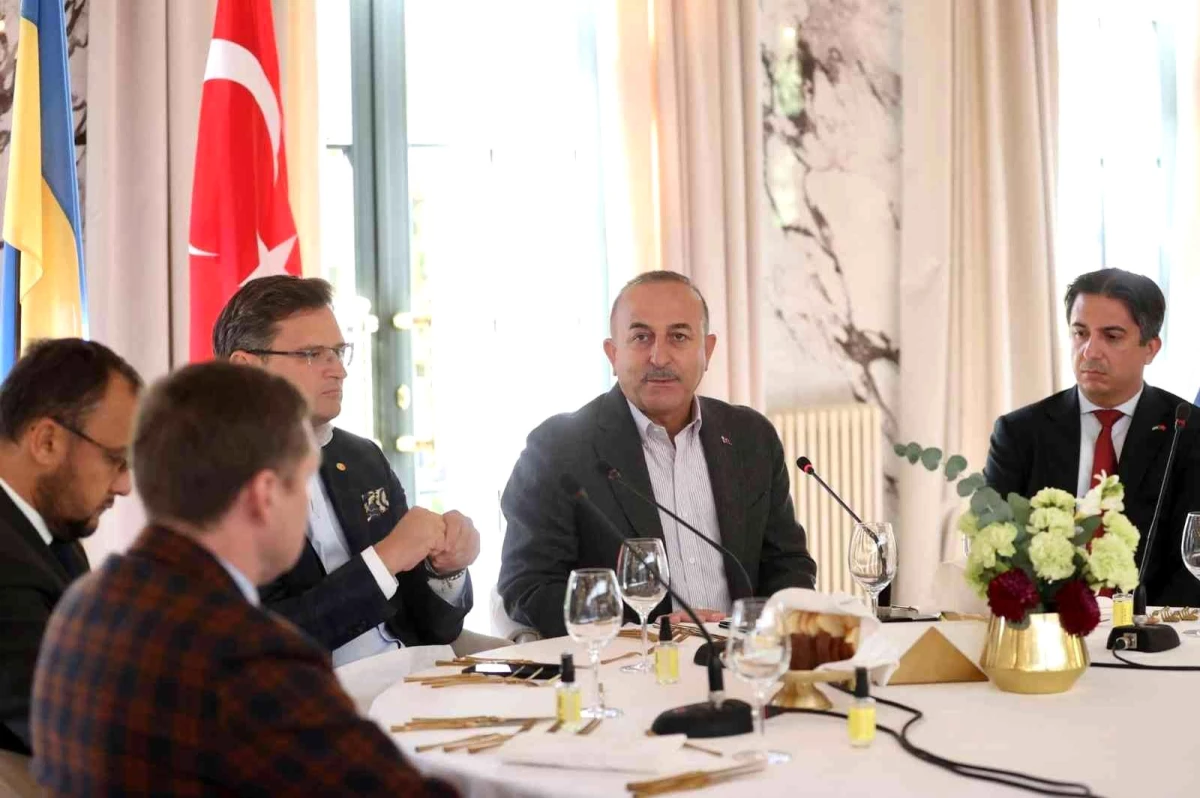 Dışişleri Bakanı Çavuşoğlu, Türk ve Ukraynalı iş adamlarıyla bir ortaya geldi
