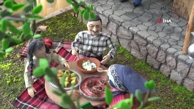 Emekli öğretmen, Türk örf ve adetlerini diorama sanatına aktarıyor
