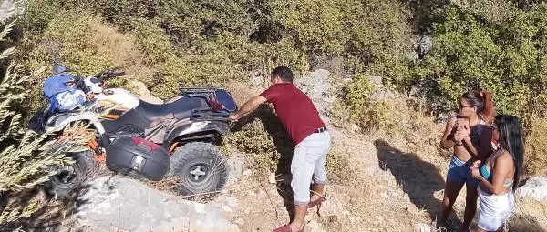 DATÇA'DA ŞARAMPOLE YUVARLANAN ATV SÜRÜCÜSÜ YARALANDI