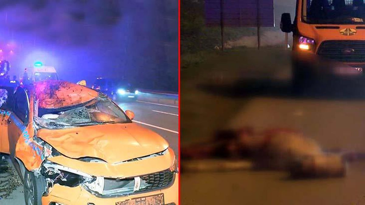 İstanbul'un göbeğinde taksi ata çarptı! Hayvan telef oldu, 2 kişi yaralandı
