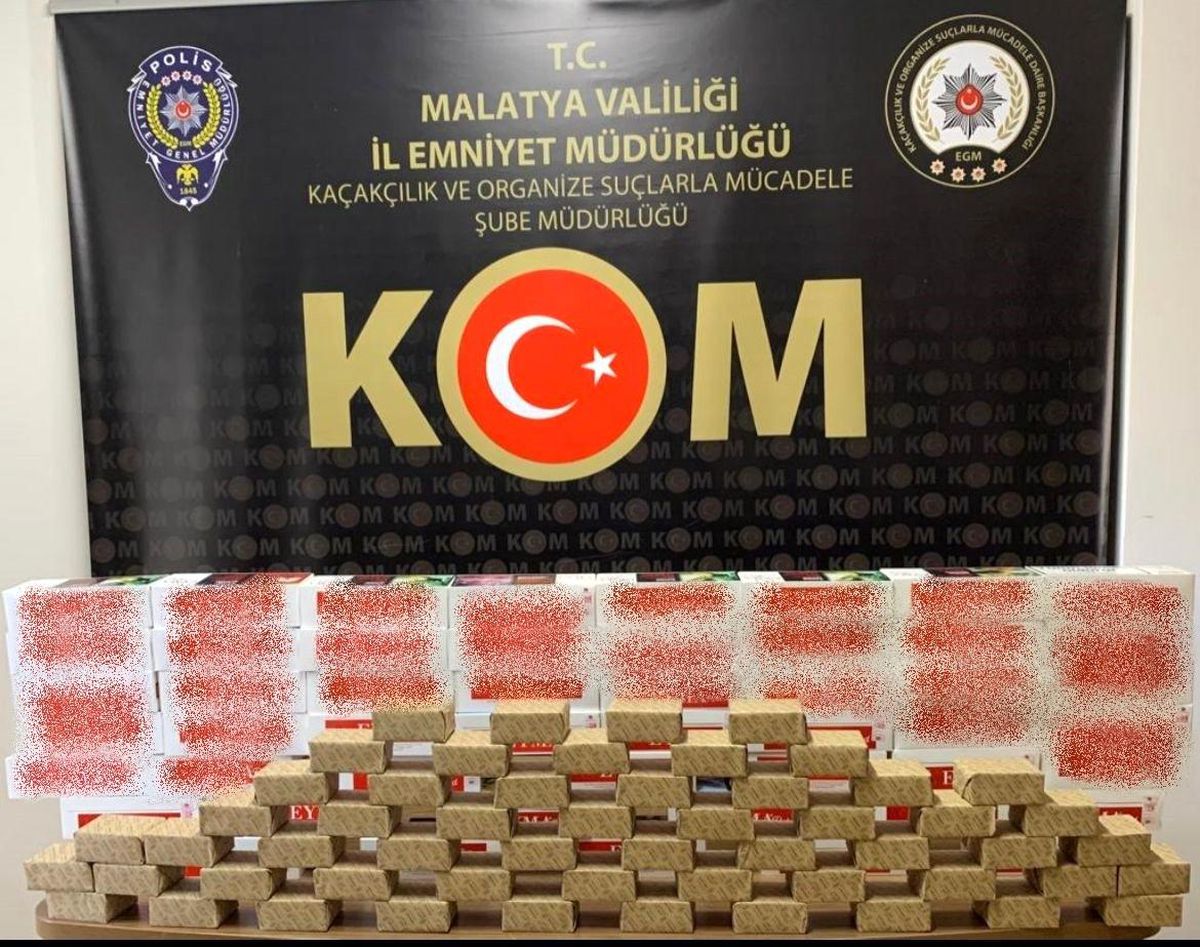 Malatya'da 50 bin adet makaron ele geçirildi