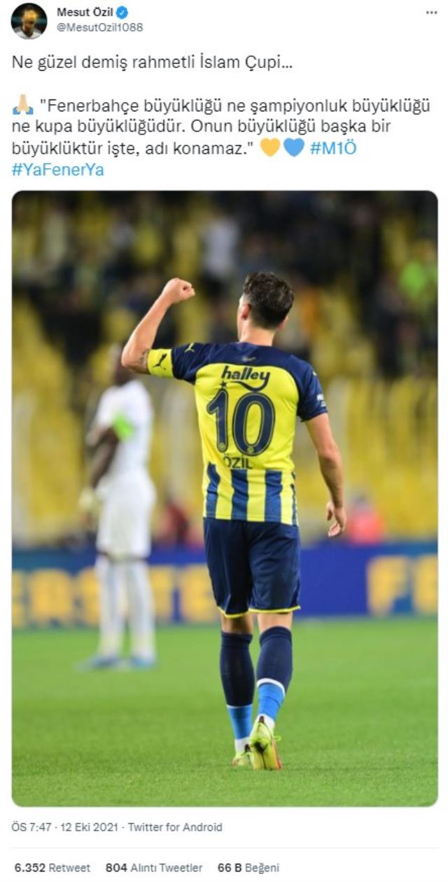Mesut Özil'in paylaşımı Fenerbahçelileri mest etti: Ne hoş demiş merhum