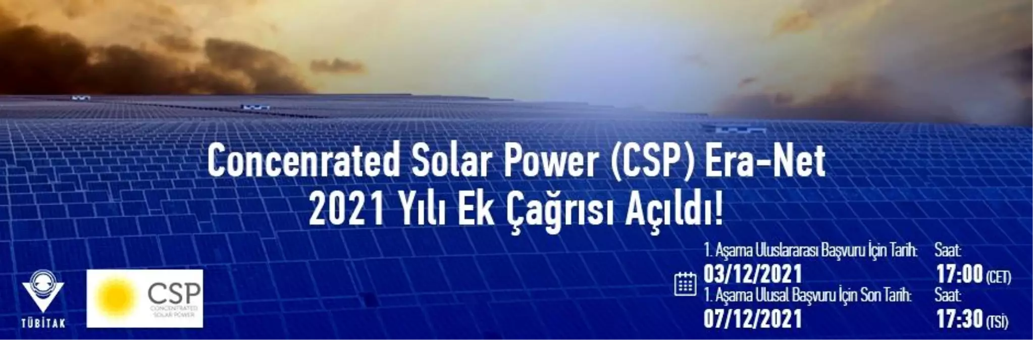Concenrated Solar Power (CSP) Era-Net 2021 Yılı Ek Çağrısı Açıldı!