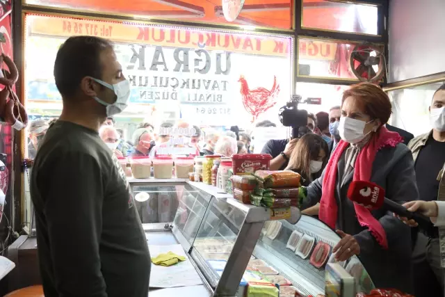 İYİ Parti Genel Başkanı Akşener, esnaf ziyaretinde bulundu