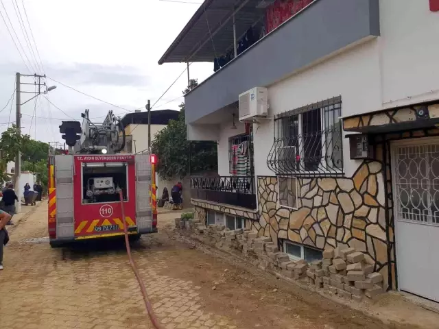 Aydın'da kısa devre yapan buzdolabından yangın çıktı