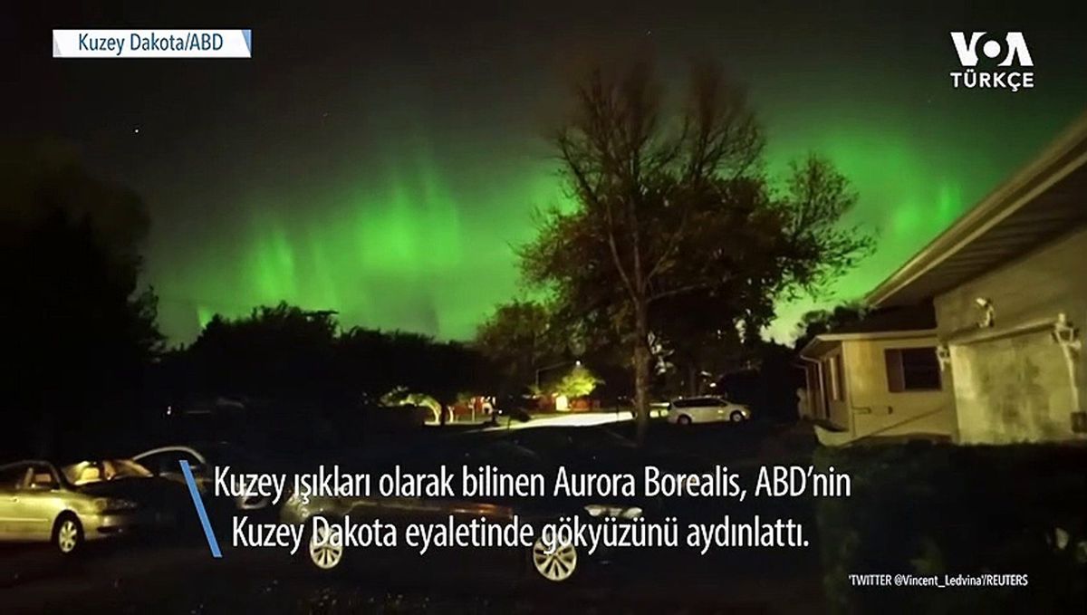 Kuzey Işıkları Kuzey Dakota'da Geceyi Aydınlattı