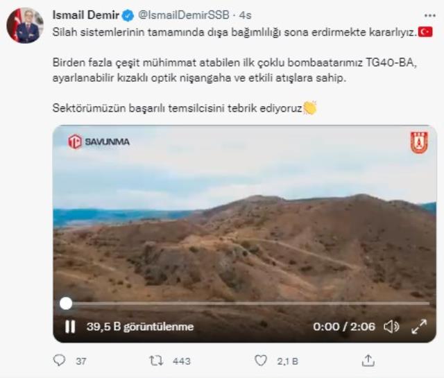 Türkiye'nin ilk çoklu bombaatarı göreve hazır! Videosu paylaşıldı, performansı tam not aldı