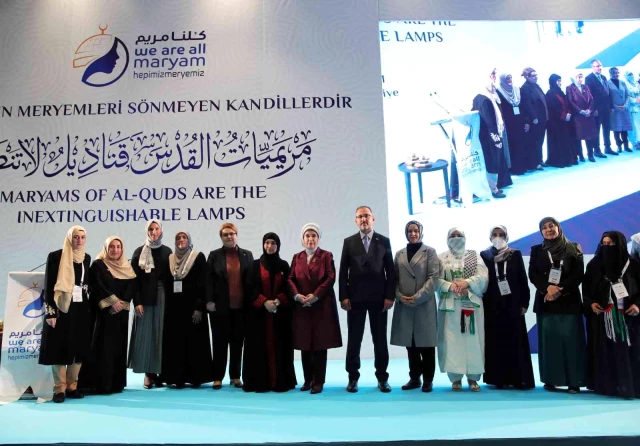Emine Erdoğan, Filistinli bayanlara takviye maksadıyla Hepimiz Meryemiz Platformu'nun konferansına katıldı