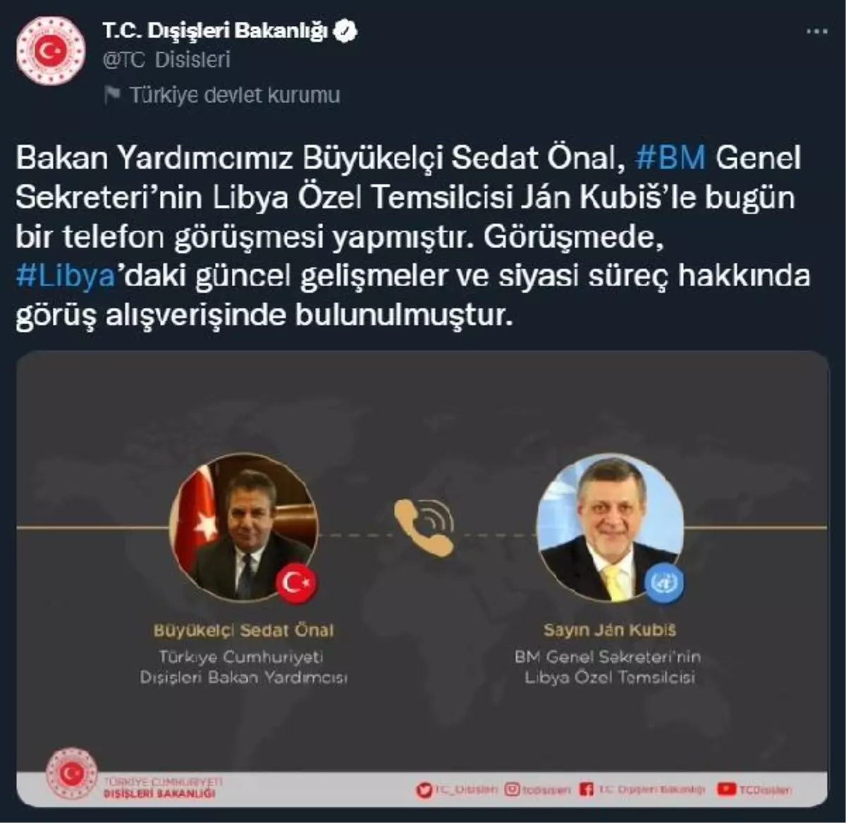 Son dakika haber! Bakan Yardımcısı Önal, BM Genel Sekreteri'nin Libya Özel Temsilcisi ile görüştü