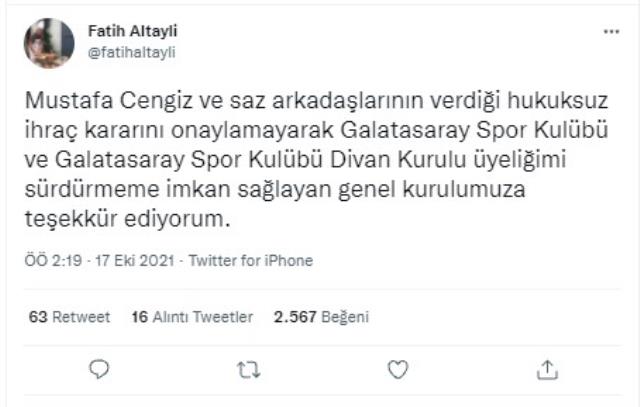 Fatih Altaylı, Galatasaray'a resmen geri döndü! Döner dönmez zehir zemberek kelamlar savurdu