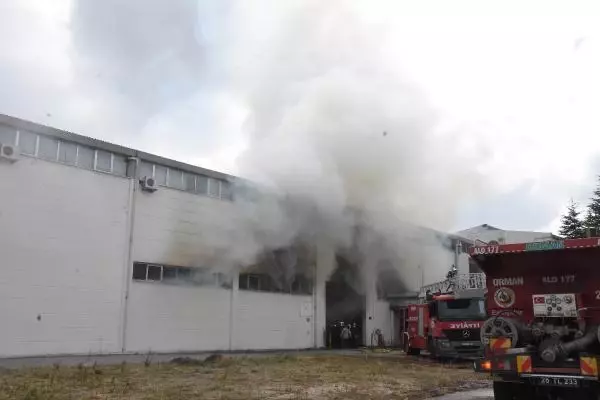 AMBALAJ FABRİKASINDAKİ YANGINA TOMA'LI MÜDAHALE