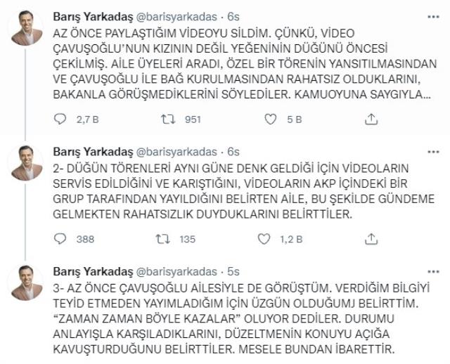 CHP'li eski vekil Yarkadaş'ın "Bakan Çavuşoğlu'nun kızının lüks düğünü" dediği manzaralar CHP'li ismin çıktı