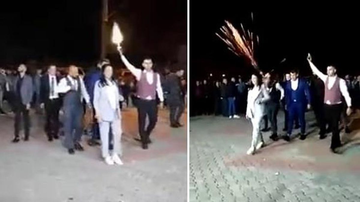 Kurtlar Vadisi dizi çekimi değil takı töreni! Onlarca davetlinin olduğu düğünde havaya ateş ederek geldiler