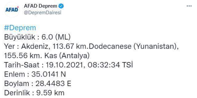 Antalya'da, Isparta'da ve Denizli'de deprem mi oldu? 19 Ekim deprem mi oldu? Nerede deprem oldu? Deprem kaç şiddetinde?
