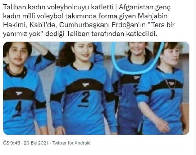 Taliban, Afganistanlı kadın voleybolcuyu kafasını keserek öldürdü iddiası Taliban, Afganistanlı kadın voleybolcuyu kafasını keserek öldürdü iddiası