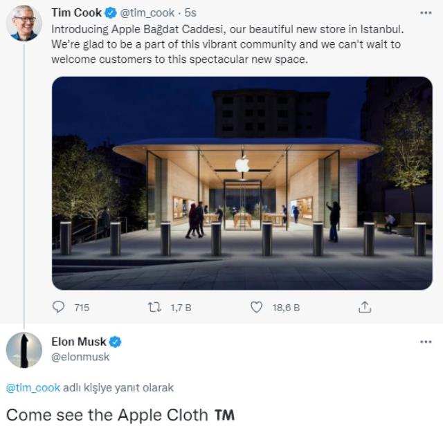 Apple CEO'su Tim Cook'un Bağdat Caddesi paylaşımına Elon Musk'tan şaşırtan 'bezli' tepki