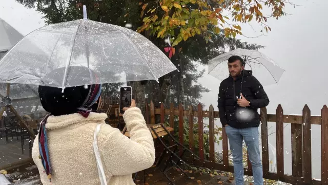 Ayder'de kar yağışı