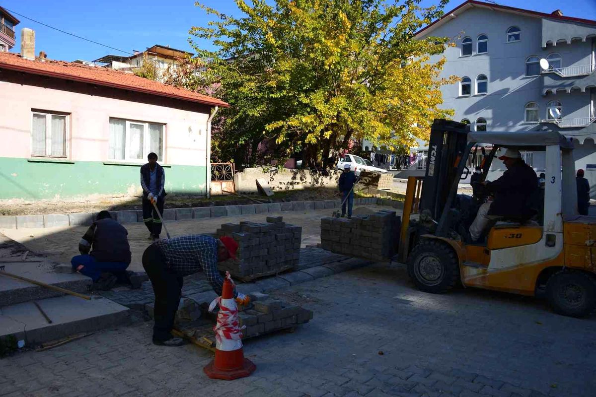 Gediz'de yol çalışmaları