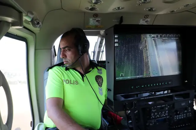 Hatay'da helikopter destekli trafik denetimi yapıldı