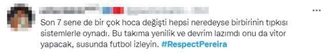 Fenerbahçe taraftarı hocasına sahip çıktı! "Respect Pereira" etiketiyle gündeme damga vurdular