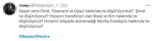 Fenerbahçe taraftarı hocasına sahip çıktı! "Respect Pereira" etiketiyle gündeme damga vurdular