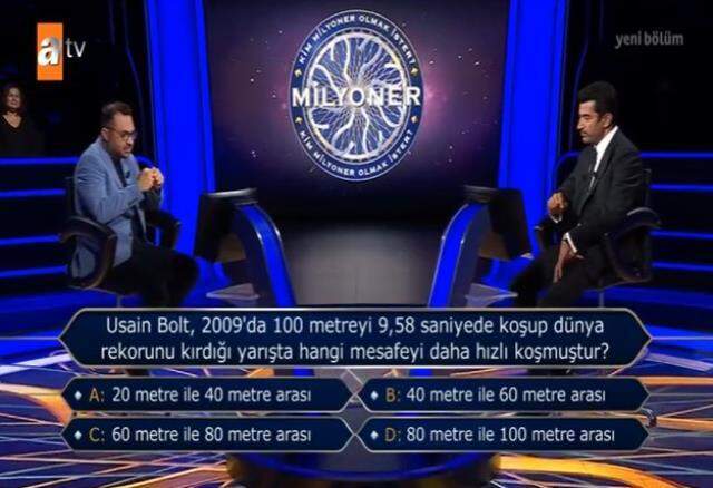 (Usain Bolt, 2009'da 100 metreyi 9,58 saniyede...) Kim Milyoner Olmak İster 31 Ekim Sorusu Cevabı Nedir? Kim Milyoner Olmak İster 100 Bin TL'lik soru!