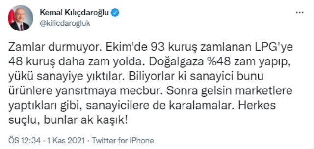 Kılıçdaroğlu, üst üste gelen artırımlar sonrası hükümete yüklendi: Herkes hatalı, bunlar ak kaşık!