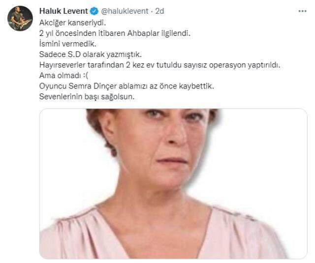 Vefat eden Semra Dinçer'le ilgili kahreden detay! Haluk Levent, ismini vermeden yardım toplamış Vefat eden Semra Dinçer'le ilgili kahreden detay! Haluk Levent, ismini vermeden yardım toplamış
