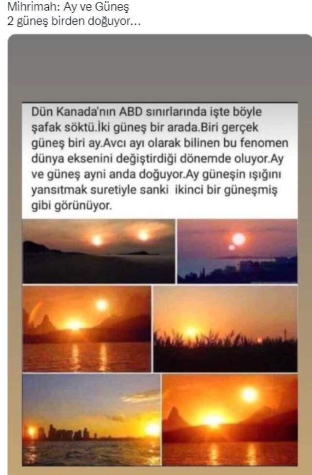 Gökyüzünde aynı anda iki Güneş'in görüldüğü iddiası