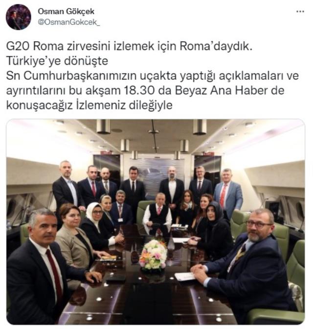 Melih Gökçek'in oğlu Osman Gökçek, Cumhurbaşkanı Erdoğan'ın uçağında ortaya çıktı