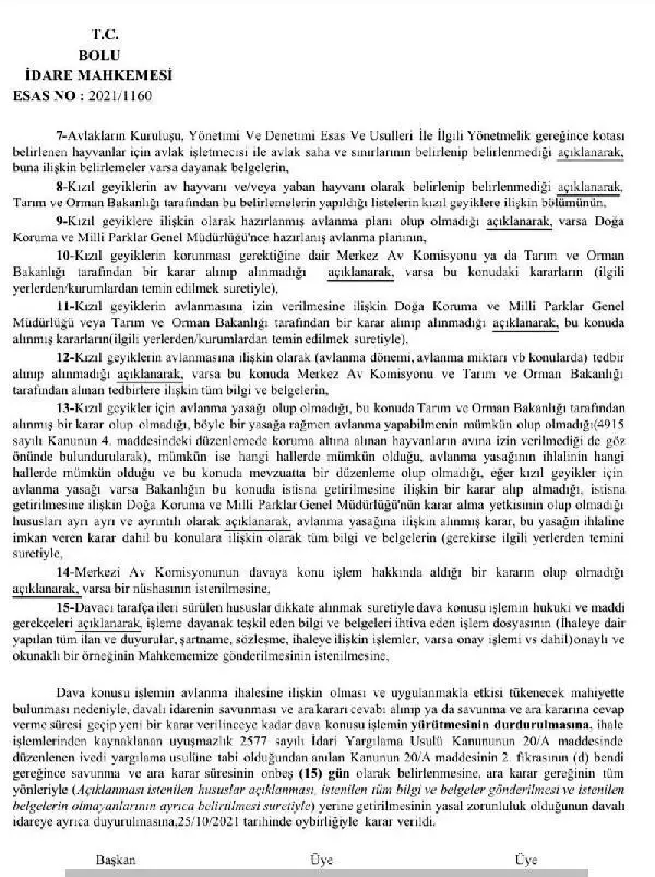 Son dakika gündem: Bolu'daki kızıl geyik avına mahkemeden yürütmeyi durdurma kararı