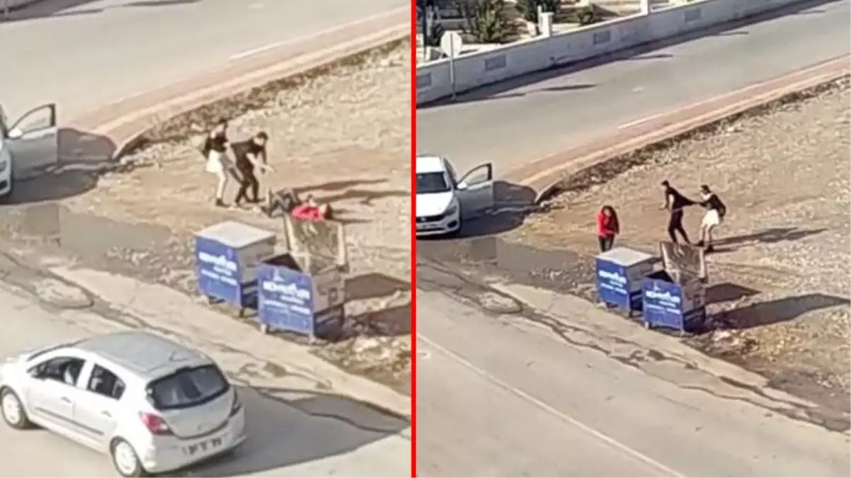 Ayırmak yerine dövmesi için teşvik ettiler! Gençlerin bıçaklı ve taşlı kavgası kamerada