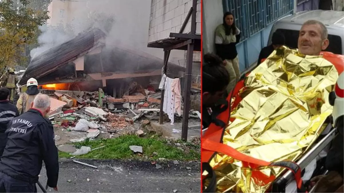 Pendik'te şiddetli patlama! Tek katlı bina çöktü, 1 kişi yaralandı