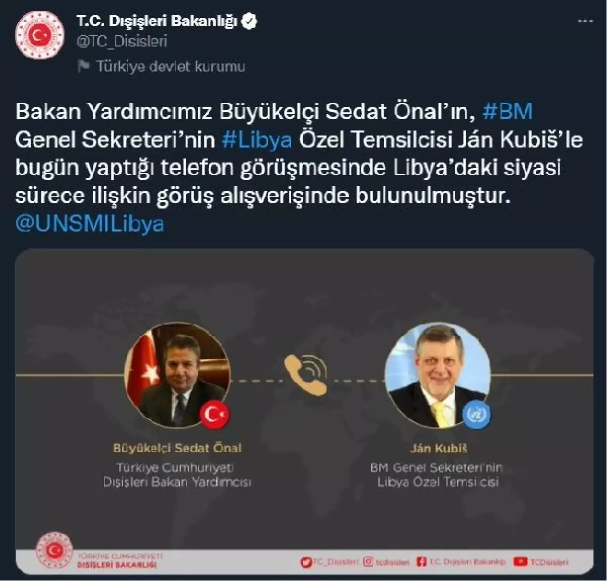 Bakan Yardımcısı Önal, Kubis'le görüştü