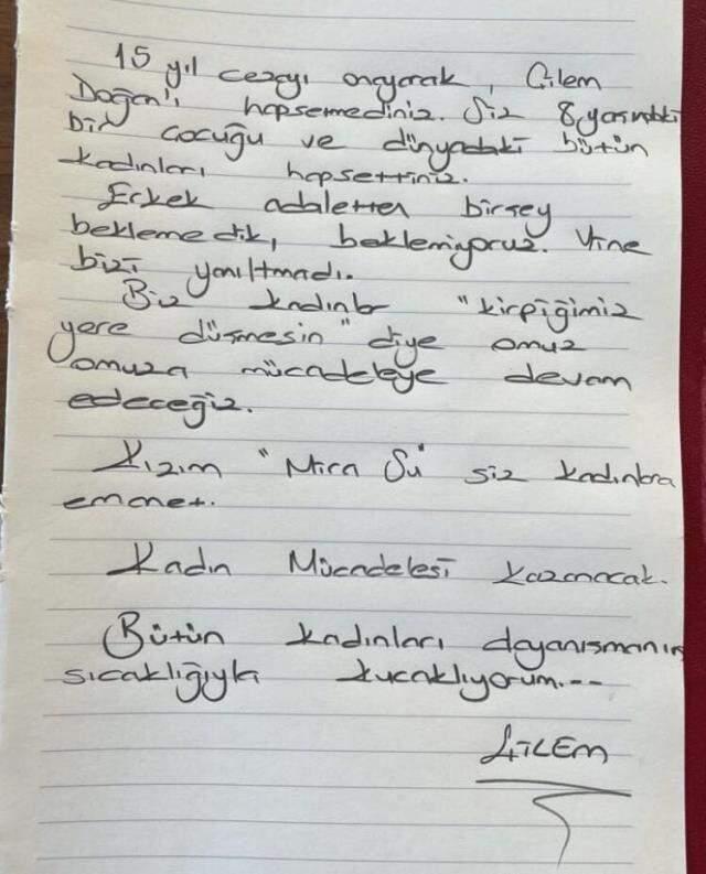 Yine cezaevine girecek olan Zahmetim Doğan'ın birinci kelamları: Bu kararla beni değil 8 yaşındaki kızımı hapsettiler