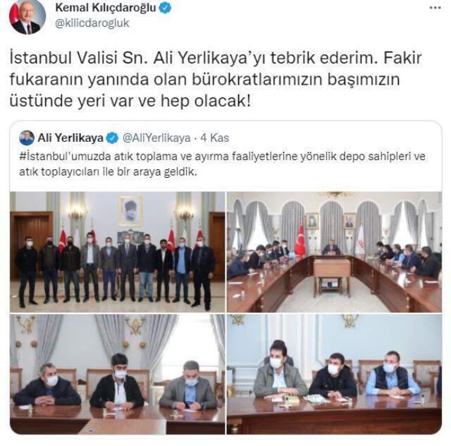 Kemal Kılıçdaroğlu'ndan İstanbul Valisi Yerlikaya'ya övgü: Başımızın üstünde yeri var