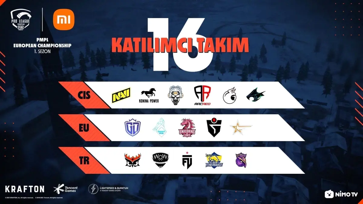 PMPL Avrupa Şampiyonası katılımcı 16 takım belli oldu