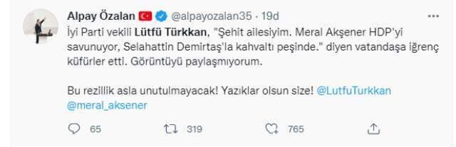 Şehit yakınına sinkaflı küfür eten İYİ Partili Lütfü Türkkan'a tepkiler çığ gibi büyüyor Şehit yakınına sinkaflı küfür eten İYİ Partili Lütfü Türkkan'a tepkiler çığ gibi büyüyor