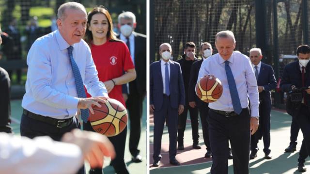 Cumhurbaşkanı Erdoğan'ın gençlerle yaptığı basketbol maçının perde arkası! "Ayıp oluyor" diyerek alana girdi