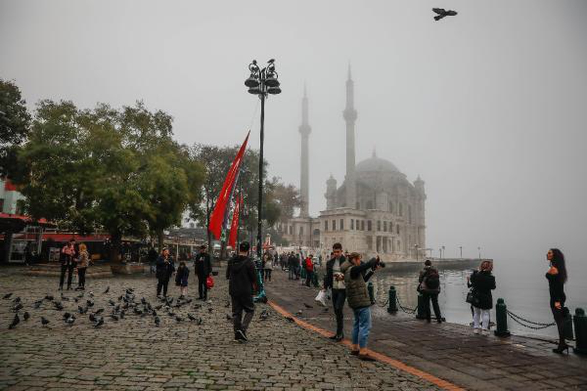 Istanbul under the heavy fog
