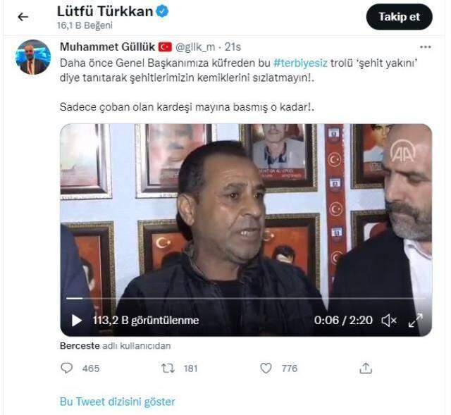 İYİ Partili Lütfü Türkkan'dan yeni skandal! Şehidi küçümseyen paylaşımı beğendi İYİ Partili Lütfü Türkkan'dan yeni skandal! Şehidi küçümseyen paylaşımı beğendi