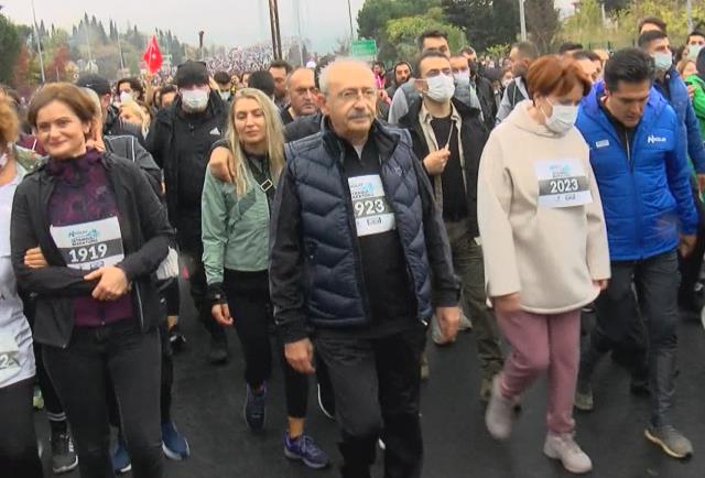 CHP ve GÜZEL Parti, "Millet İttifakı dağılıyor" savlarına karşılığı İstanbul Maratonu'ndaki manzaralarıyla verdi