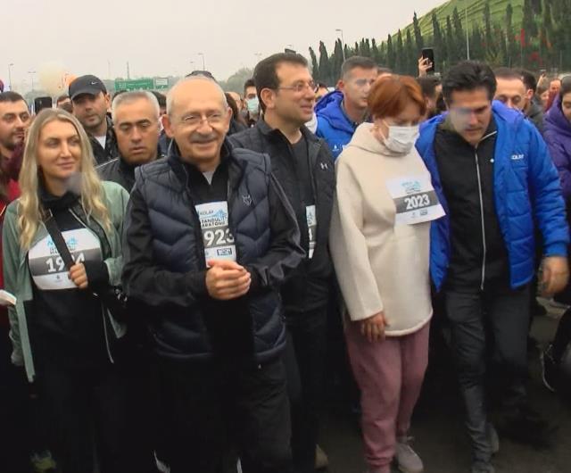 CHP ve GÜZEL Parti, "Millet İttifakı dağılıyor" savlarına karşılığı İstanbul Maratonu'ndaki manzaralarıyla verdi