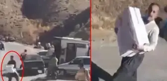 İran'da kaza yapan Türk tırındaki tavuk kolileri yağmalandı! O anlar anbean cep telefonuna yansıdı