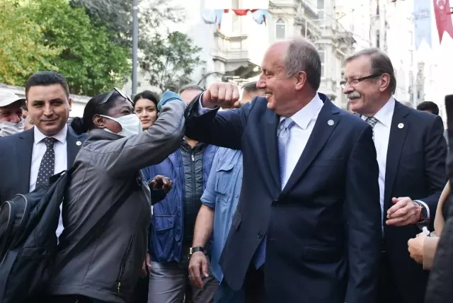 Memleket Partisi Genel Başkanı İnce, Beyoğlu'nda esnafı ziyaret etti