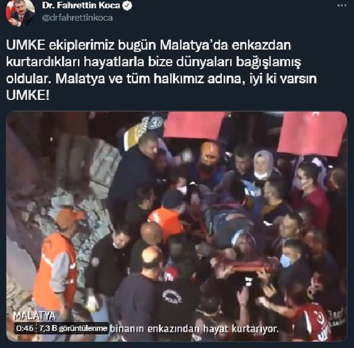 Son dakika haber | Bakan Koca: İyi ki varsın UMKE!