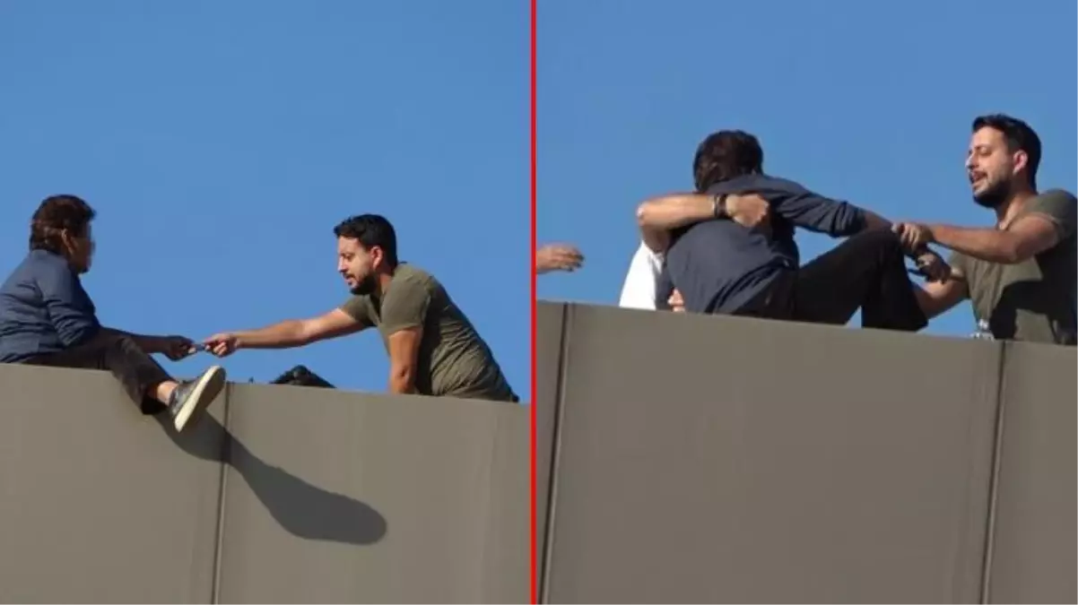 İntihar etmek için çatıya çıkan kadını polis ölümün kıyısından aldı